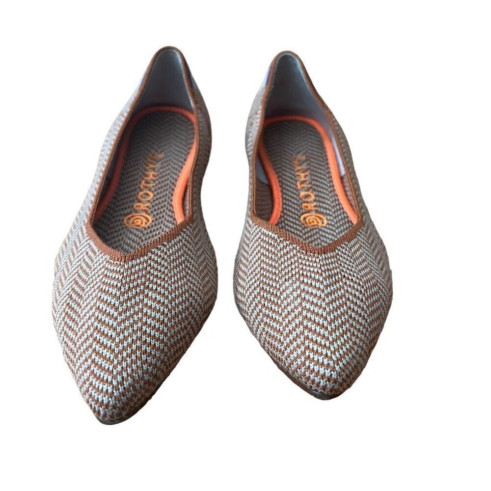 Rothy’s The Point Ballet Flats Camel Heringbone Rare Size 8 - Picture 3 of 10